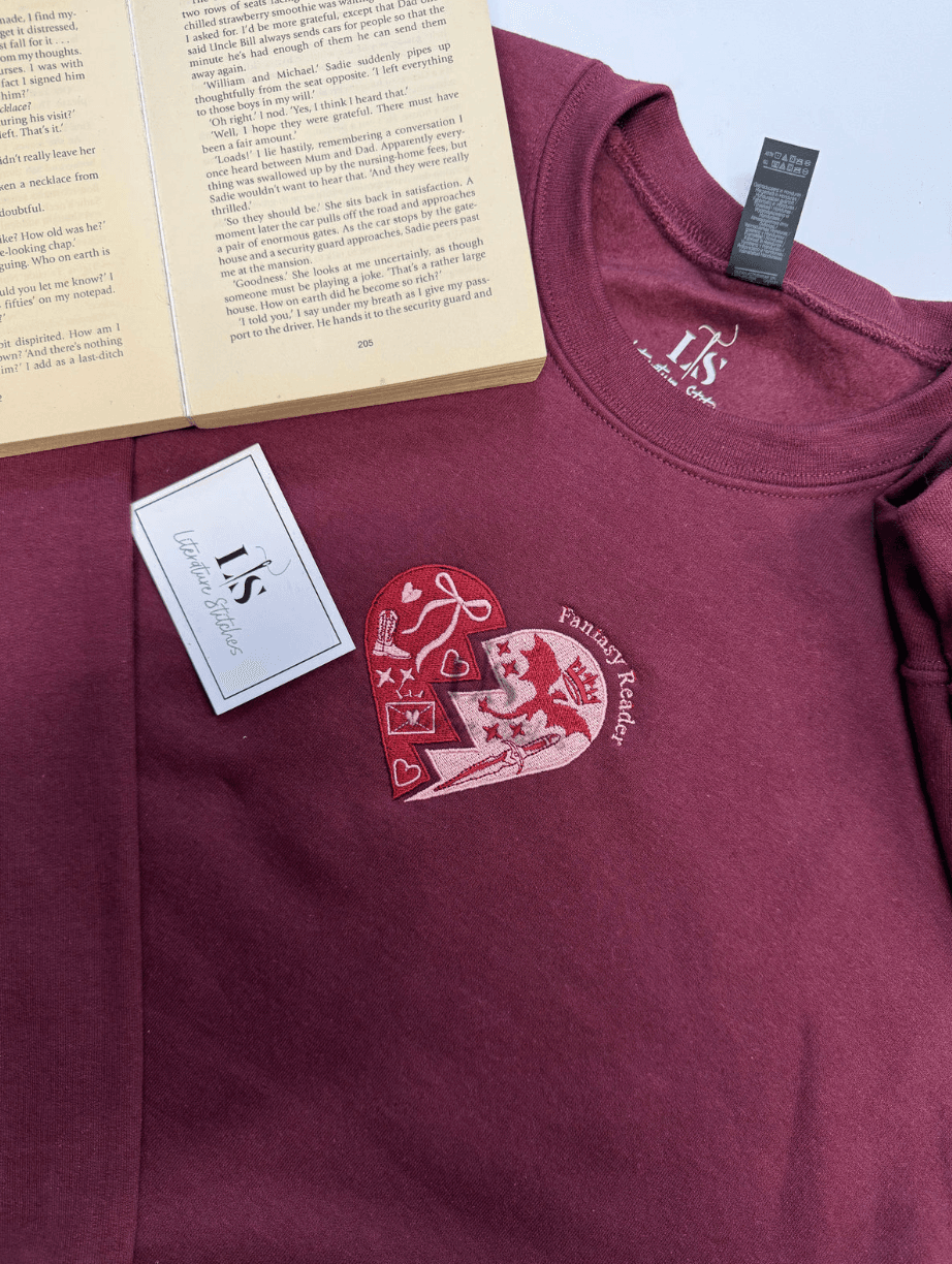 Fantasy Reader Heart Jumper by Literature Stitches by Merch — book cover